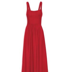 FARM Rio Red Linen Maxi Dress